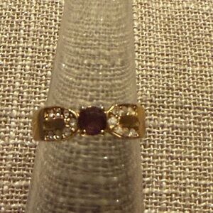 VTG men's gold plated amethyst ring, size 11.5